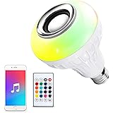 Ustellar LED Wireless Light Bulb Speaker, RGB Smart Music Bulb, E26 Base Color Changing with Remote Control for Party, Home, 
