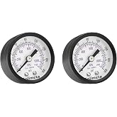 Solimeta Air Pressure Gauge for Air Compressor Air Filter, 1-1/2" Dial Center Back Mount, 1/8" NPT,0-160 Psi, 2 PCS