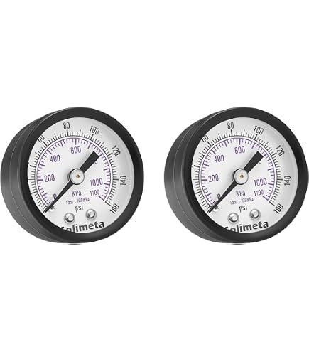 thumbnail image 2 of 2 Inch Dial Air Pressure Gauge – 0-100 PSI, 1/4 NPT Center Back Mount 2 of 5