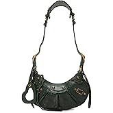 WHAT GOES AROUND COMES AROUND Women's Pre-Loved Balenciaga Green Embossed Le Cagole Shoulder Bag