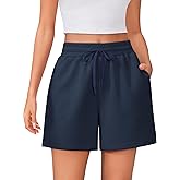 PINSPARK Womens Athletic Sweat Shorts Soft Drawstring High Waisted Active Short Comfy Casual Lounge Shorts with Pockets