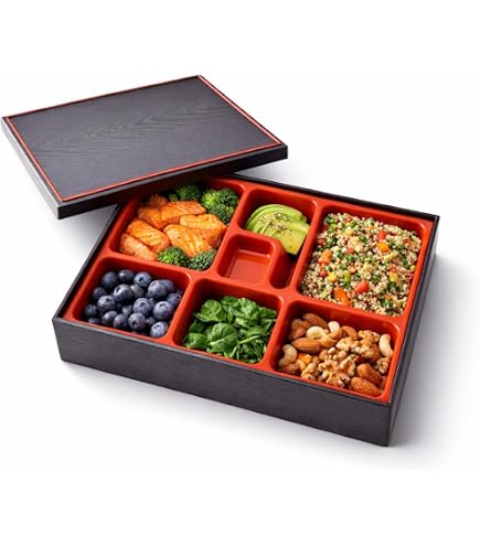 Amazon.com: EquipmentBlvd Black Plastic 5 Compartment Japanese
