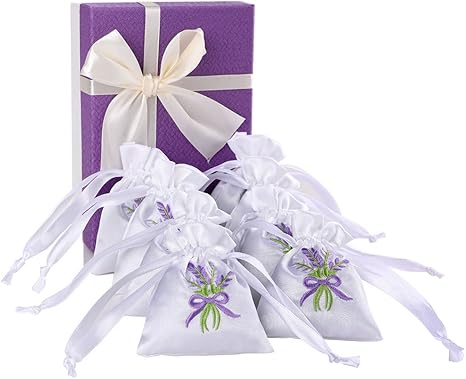 Amazon Co Jp 8 Pack 100 天然ラベンダー香りつきラベンダーサシェwithギフトボックスfor Air Purifying 撥moth ストレスリリーフ 最高のギフト誕生日 結婚式 バレンタインデー 母の日 感謝祭 クリスマス ホーム キッチン