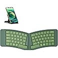 seenda Foldable Keyboard Wireless, Travel Portable Bluetooth Keyboard, Rechargeable, Ultra Slim, Support 3 Devices, Small Ergonomic Keyboard for Laptop, Phone,PC iOS/Android/Windows/Mac OS, Green