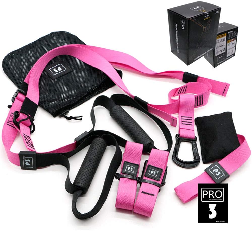 ZN Suspension Trainer Basic Kit Sling Set with Door Anchor Adjustable Home Fitness Suspension Trainer Suitable for Training Indoors and Outdoors powder/powder