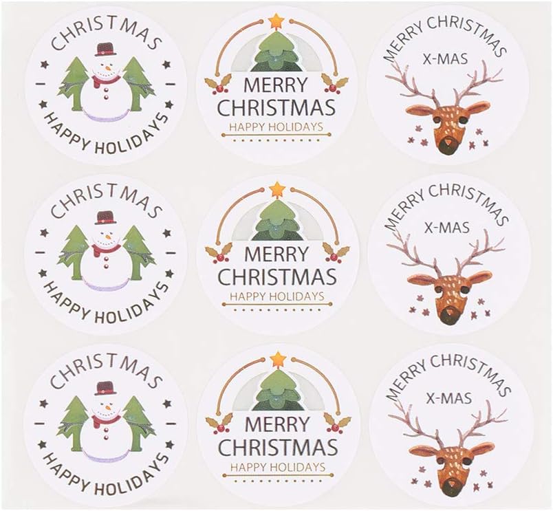 120Pcs Christmas Holiday Stickers Santa Claus Snowflake Merry Christmas Tree Snowman Elk Sticker Sheets for Card Making Gift Bag Candy Bag Decoration
