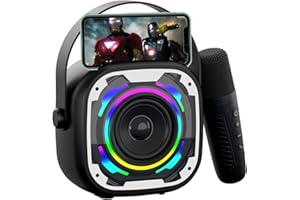 Mini Karaoke Machine for Kids Adults, Portable Bluetooth Speaker with Wireless Karaoke Microphone, Singing Machine Christmas 