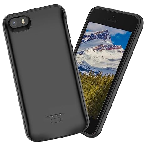 iPhone SE 5SE 5 5S Akku Hülle Batterie,4000mAh hohe Kapazität Lithium-Polymer Externer wiederaufladbar mit ständer halter LED