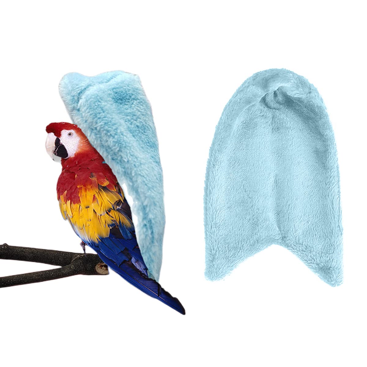 OTKARXUS Comfort Corner Fleece Bird Blanket,1PC Winter Warm Parrot Cage Snuggle Hut,Cage Bird Nest Parrot Bed for Parakeet Cockatiel Parrots Cockatiels (M, Blue)