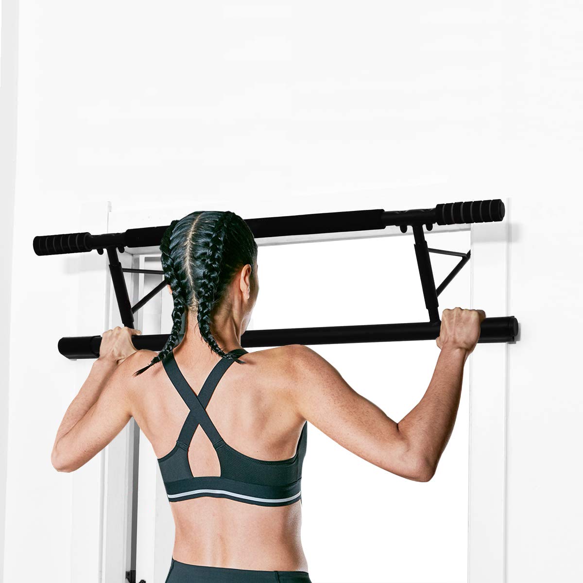 DeJAVU Lighting Pull Up Bar, Foldable Pull-Up Bar Doorway Trainer, No Assembly Required Folds Flat, 