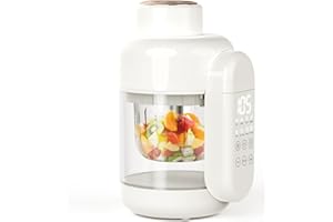 DORFLY Baby Food Maker Glass Baby Food Steamer and Blender Glass Reservoir & Bowl 12oz No Plastic Food Processor 9 in 1 Onestep Puree Maker Dishwasher Safe Food Grinder Timer with Recipe