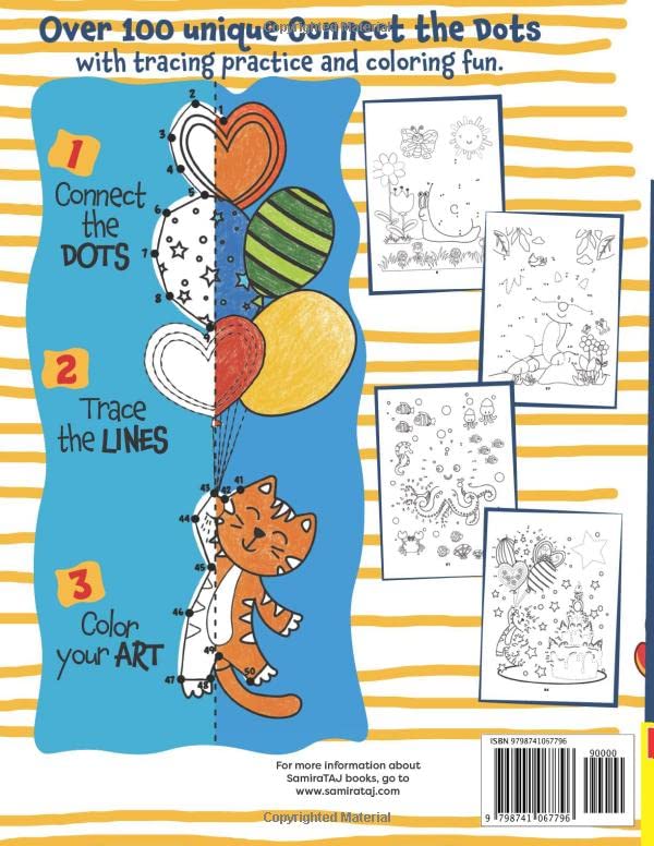 Dot to Dot for Kids Ages 4-8: Over 100 Unique Connect the Dot Puzzles with Tracing Practice and Coloring Fun for Kids.