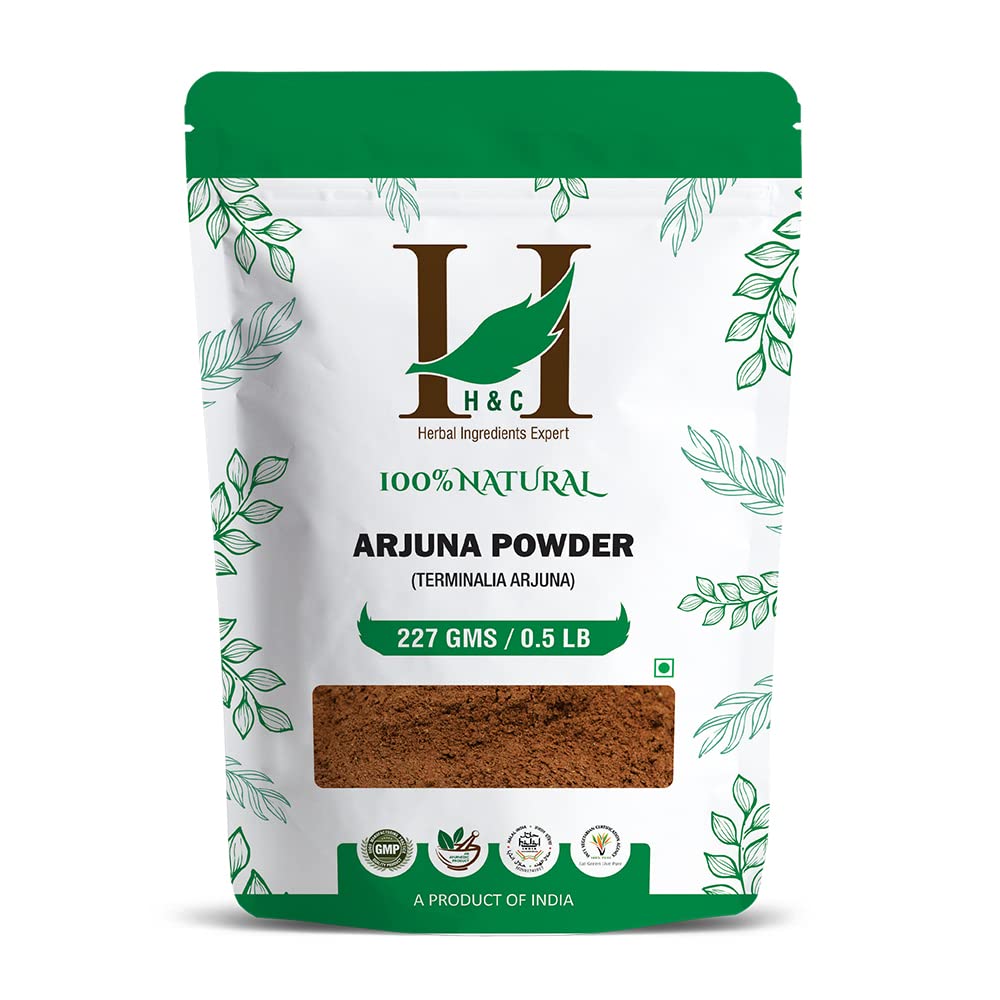 H&C Herbal Ingredients Expert 100% Natural Arjuna Chhal/Bark Powder - 227g | Terminalia Arjuna