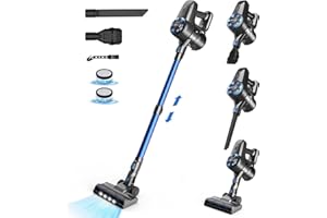 UMLo Cordless Vacuum Cleaner, 6-in-1 Ultra-Lightweight Stick Vacuum with 2200 mAh Battery, 40 Mins Max Runtime, Powerful Rechargeable Cordless Vacuum Cleaner for Home Carpet Hardwood Floor Pet Hair