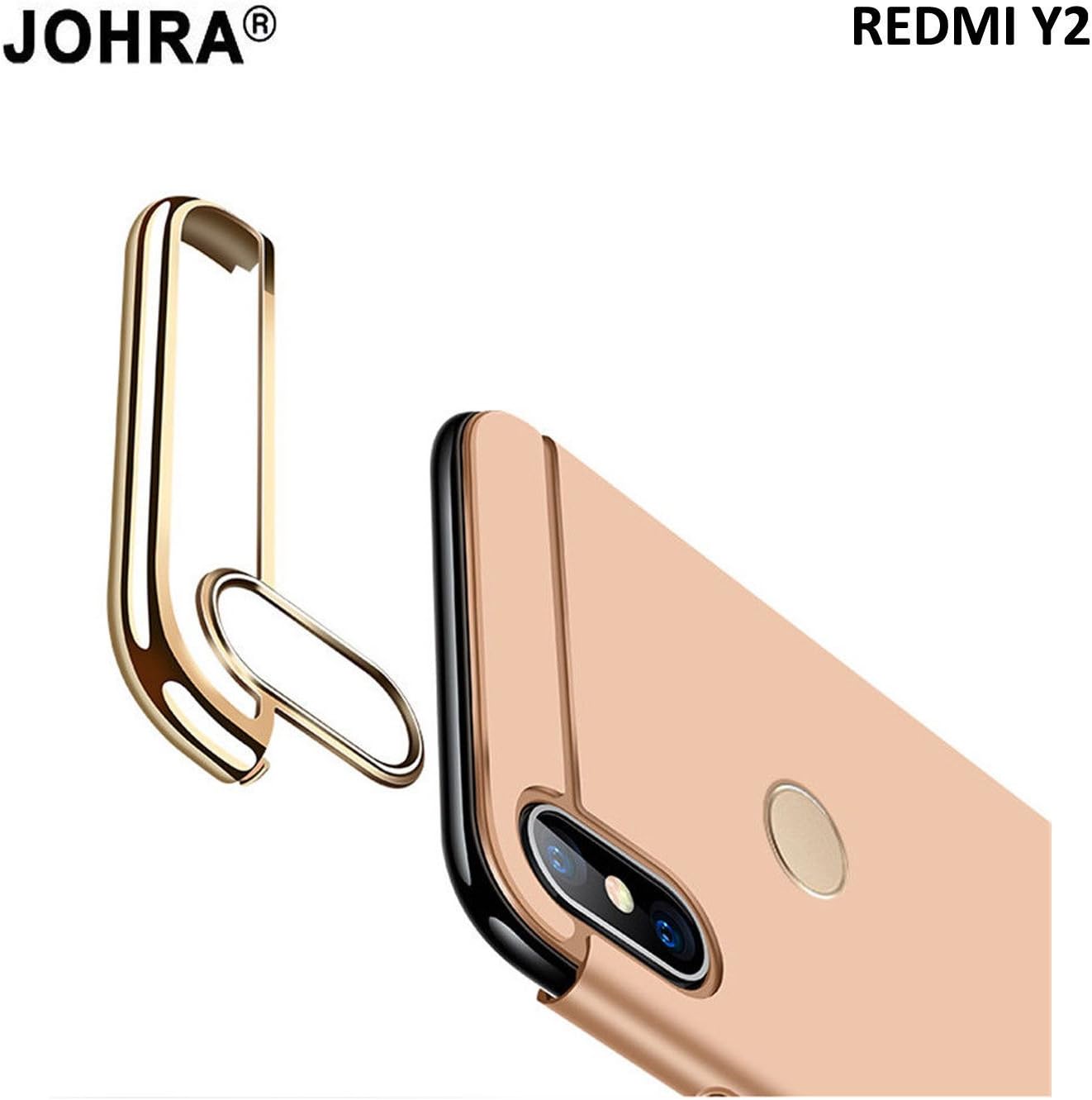 Johra® 3 in 1 Gold Golden Matte Finish Full Body Protective Back Cover Case for Xiaomi Mi Redmi Y2 - Redmi Y2 Back Cover