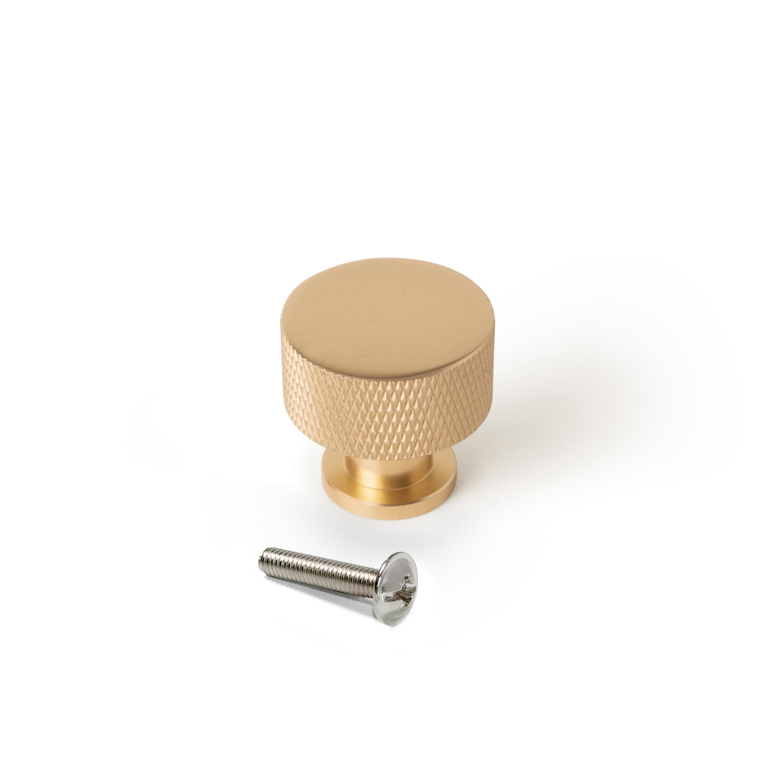 Emuca - Lot de 10 Furniture knobs, Diameter 30mm, Aluminium, Gold