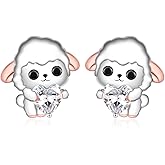 Cute Sheep Earrings for Women - 925 Sterling Silver Sheep Earrings Studs Cute Animal Studs Lamb Earrings Hypoallergenic Jewelry Gifts