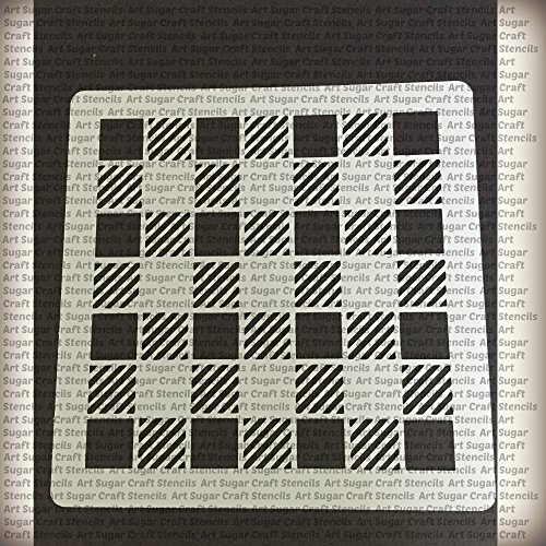 Plaid stencil - cupcake designs for air brush - Royal icing