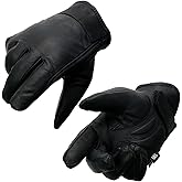 Milwaukee Leather MG7522 Men's Black Leather Waterproof Cruiser Motorcycle Hand Gloves W/Gel Padded Palm