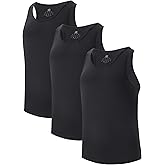 DAVID ARCHY Men's Tank Top Undershirts Moisture Wicking Quick-Dry A-Shirts Soft Silky Undershirts Tank Shirt for Men 3 Pack