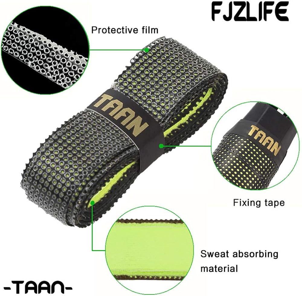 FJZLIFE Tennis Racket Grip in The TAAN Series-Classic -Perforated Super Absorbent-Ultra Cushion Replacement Tennis Overgrip for Badminton, Squash, Baseball, Table Tennis, Bike and More : Clothing