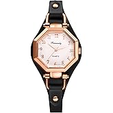 Avaner Women's Leather Quartz Watches: Slim Strap Analog Quartz Elegant Dress Wrist Watches for Womens Ladies