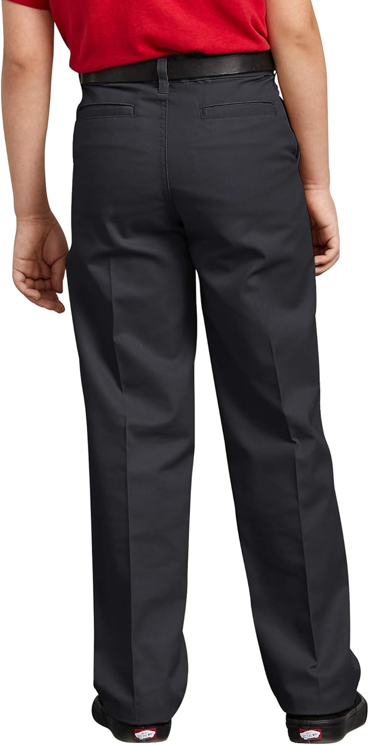 Dickies Boys' Flexwaist Flat Front Straight Leg Pant: Clothing