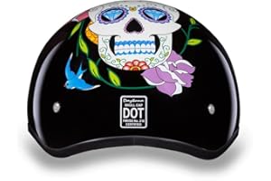 Daytona Helmets Half Skull Cap Motorcycle Helmet – DOT Approved [Graphics]…