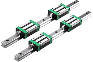 CNCYEAH Linear Guide Rail 2PCS HGR20 200mm Linear Slide Rail Guide Rail 4PCS HGH20CA Square Block Bearings for DIY CNC Routers Kit Lathes Mills