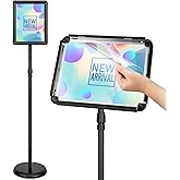 JEAWIWI 1Pcs 8.5 x 11 Inches Sign Holder Stand - Adjustable Rotatable Snap-Open Pedestal Frame for Indoor & Outdoor Displays