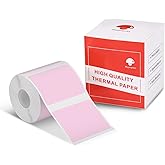 Phomemo Sticker Label M110/M221/M220/M120/M200/M150/M250/M260 Pink Label- 1.57"x1.18"(40x30mm) Thermal Paper for Small Business, Home, Office, 230 Labels/Roll