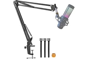 Boom Arm For Hyperx Quadcast Microphone, Adjustable Suspension Mic Scissor Stand, For Studio Recording & Broadcasting Compatible with Hyper X QuadCast S Mic By YUZUHOME