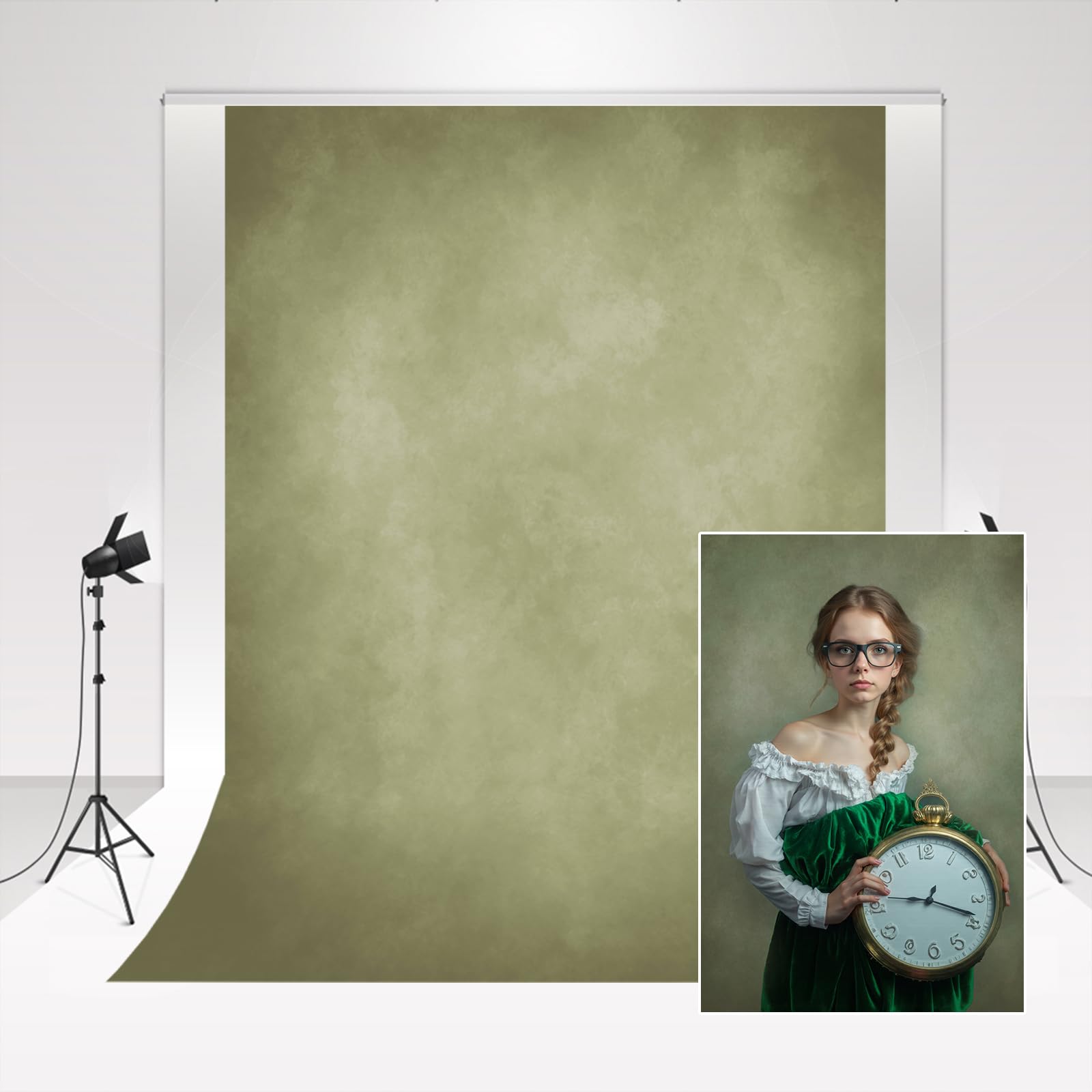 Kate Backdrop Photography Photo Studio Fruit Green 1.5x2.2m/5x7ft Classic Character Photography Background Portrait Photo Booth Newborn Photocal Magazine Advertising Shooting props — image 1