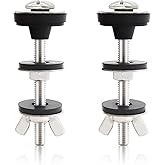 Universal Toilet Tank to Bowl Bolts Kit, Heavy Duty Toilet Bolts, Waterproof Stainless and Rubber Washers Gaskets with Extra 