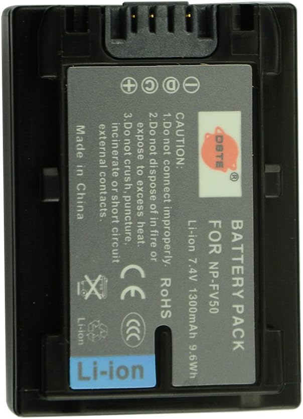 DSTE 2pcs NP-FV50 Replacement Li-ion Battery + Charger DC04U Compatible for Sony HDR-CX220, HDR-CX230, HDR-CX290, HDR-CX330 - Image 3
