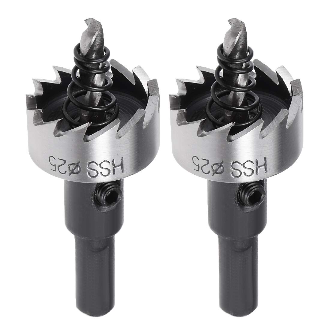sourcingmap 2 Pcs 25mm High Speed Steel HSS Drill Bit Hole Saw Cutter for Metal Alloy Wood