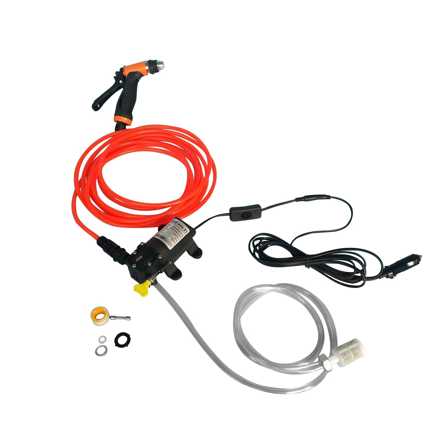 Photo 1 of 12V Portable Universal Car Washer Gun High Pressure Car Cleaner Electric Water Pump Kit Black