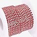 BENECREAT 10 Yard Crystal Rhinestone Close Chain Clear Trimming Claw Chain Sewing Craft about 2880pcs Rhinestones, 2mm - Red (Silver Bottom)