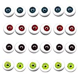 UUsave 12 Pairs of 4 Colors 22mm Half Round