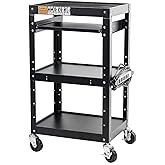 Pearington AV Presentation Cart Stand for Video Projector, TV, Laptop Computers, Printers, Metal Construction Rolling Storage
