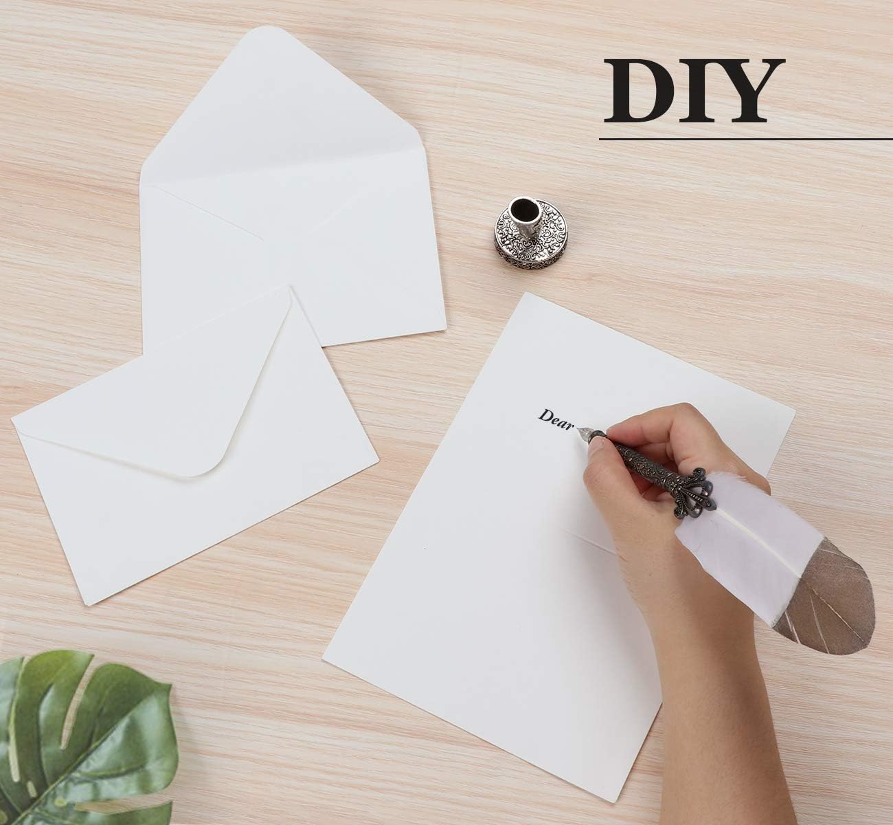 Mocraft 60 Blank Cards and Envelopes White Invitation Envelopes with Folding Plain Cards for Making Wedding Invitations Birthday - Image 5