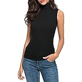 Nasperee Women Sleeveless/Long Sleeve Mock Turtleneck Tank Tops Slim Fit Stretchy Layer Tee Shirts