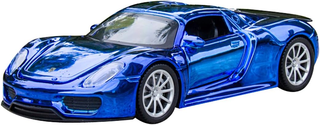 Amazon Yemax ブルー ポルシェメッキモデルミニカー ダイキャストカー 子供おもちゃ車 1 32 プレゼント ギフトアイデア ミニカー ダイキャストカー おもちゃ
