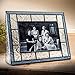 J Devlin Pic 159-46H Blue Glass Picture Frame Tabletop 4x6 Horizontal Photo Clear Vintage and Pale Blue
