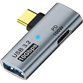 AreMe 2-in-1 USB C to USB 3.2 Adapter with 100W Charging Port, Grey | Thunderbolt 4/3 OTG Converter for Rog Ally, Steam Deck, Quest 2, iPhone 15 Series, iPad, MacBook