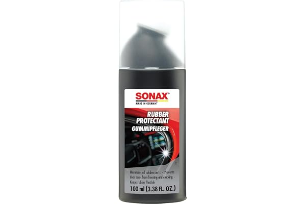 SONAX Rubber PROTECTANT Black 3.38 fl. oz (100 ml) - Cleans and maintains All Rubber Parts. Restores Colours and Keeps Rubber