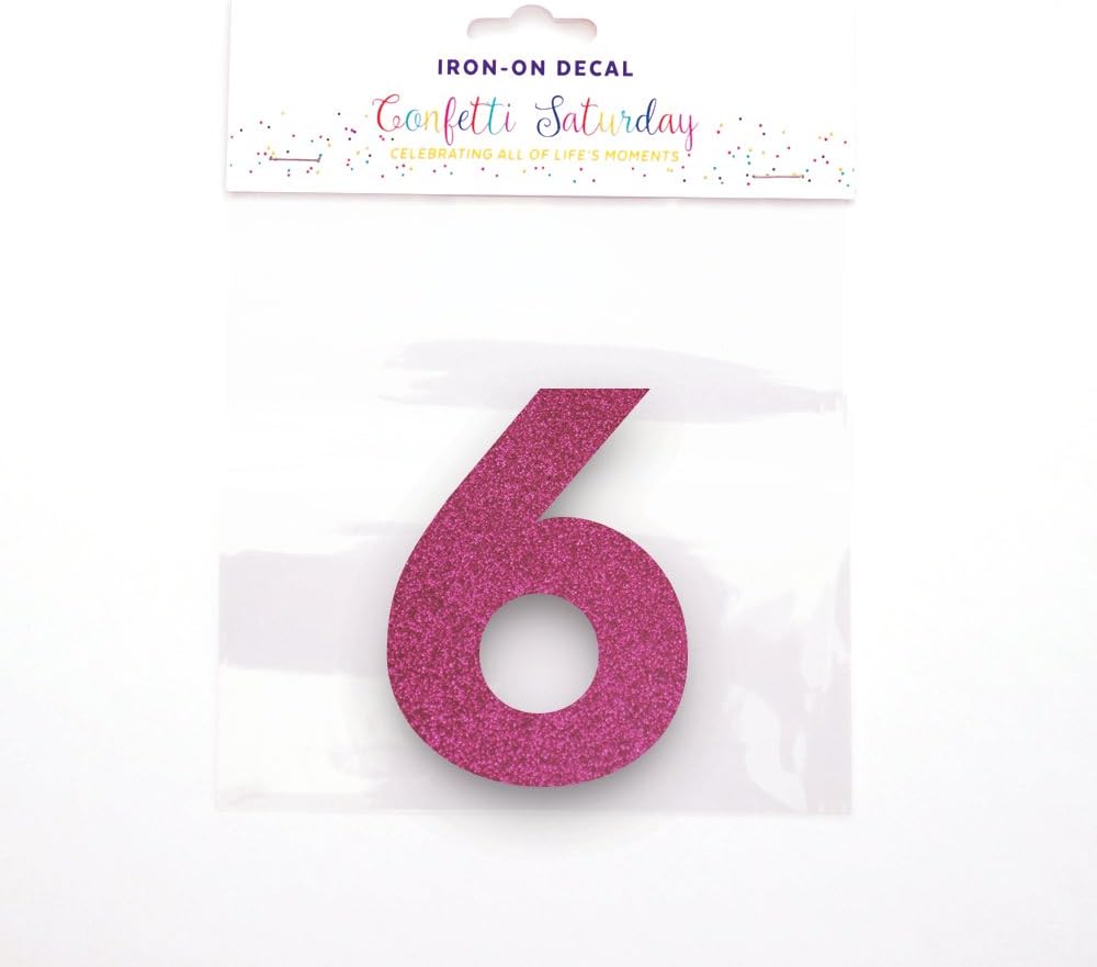 Birthday Shirt 6 Decal, Pink Glitter