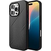 ZAGG Luxe Snap Case for iPhone 16 Pro - MagSafe Wireless Charging, 10ft Drop Protection, Eco-Friendly, Graphene Reinforced, Ripple Design, Black