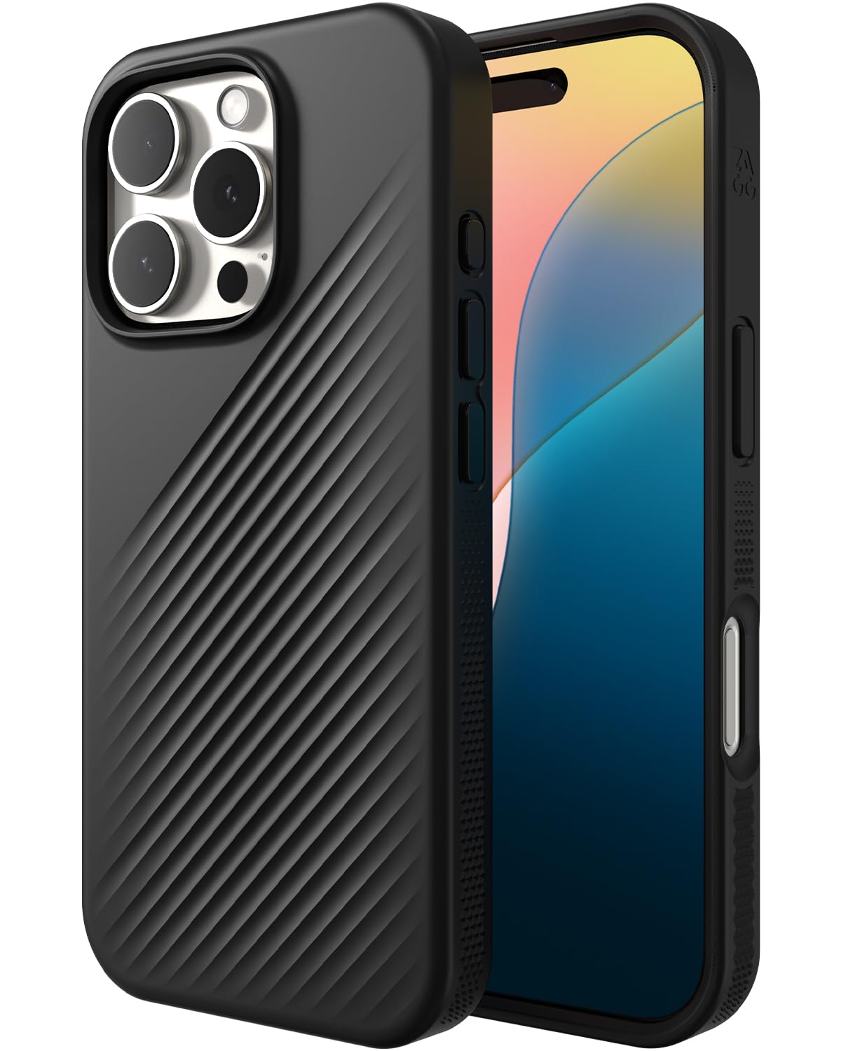 ZAGG Luxe Snap Graphene-Reinforced Case for iPhone 16 Pro [6.3-Inch], MagSafe Compatible, Slim and Comfortable Design, Shockproof Phone Back Cover (Black)