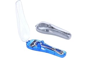 LinMei 2PCS Razor Case Compatible with Gillette Fusion Proglide Fusion Manual Razor Travel Protector Case (Blue+Grey)
